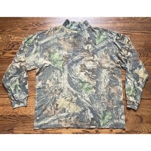 VTG Duxbak Realtree Advantage Timber Camo Shirt Sz Large Long Sleeve High Neck
